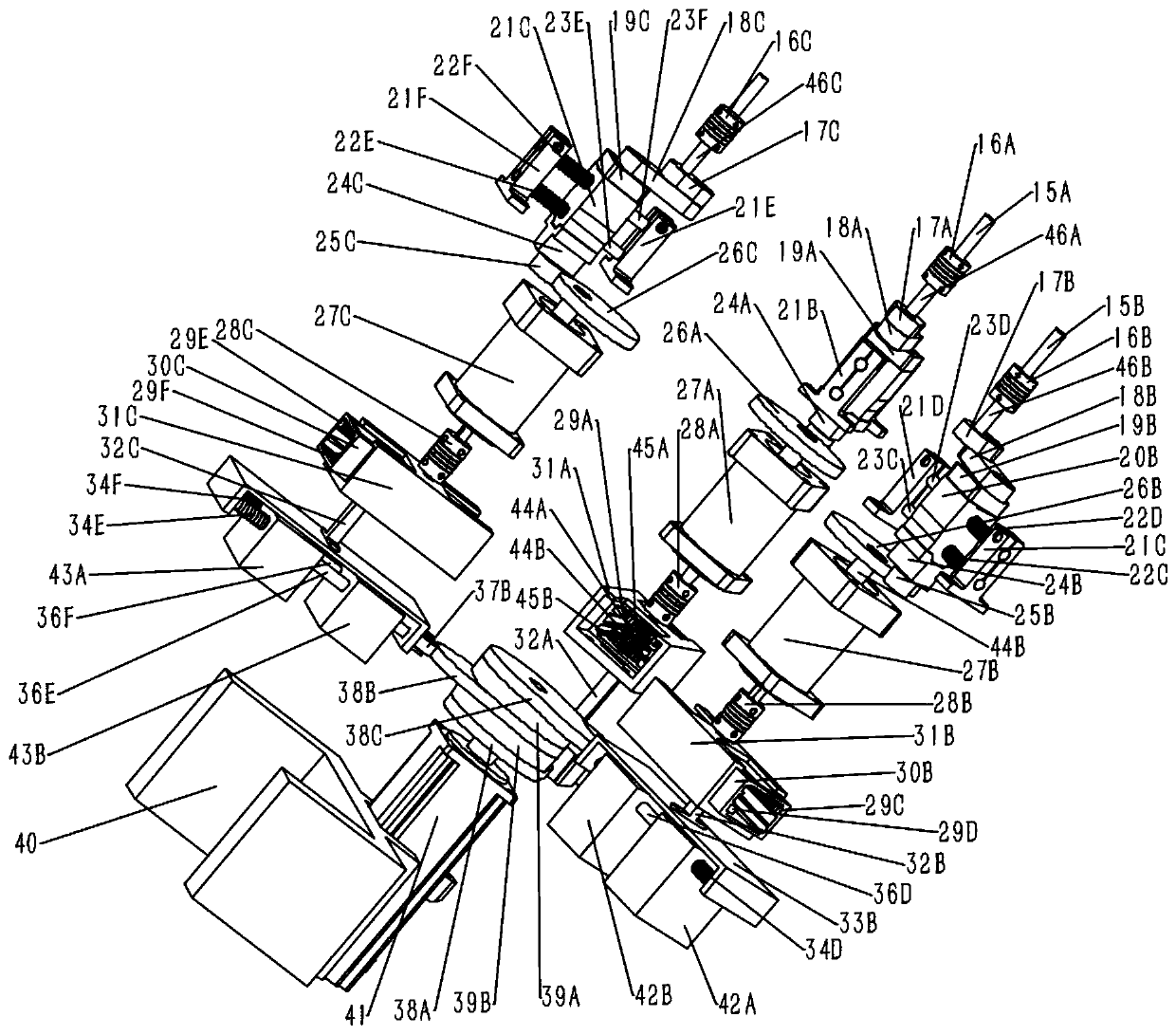 Single-power multi-branch output split-power controllable discrete differential case