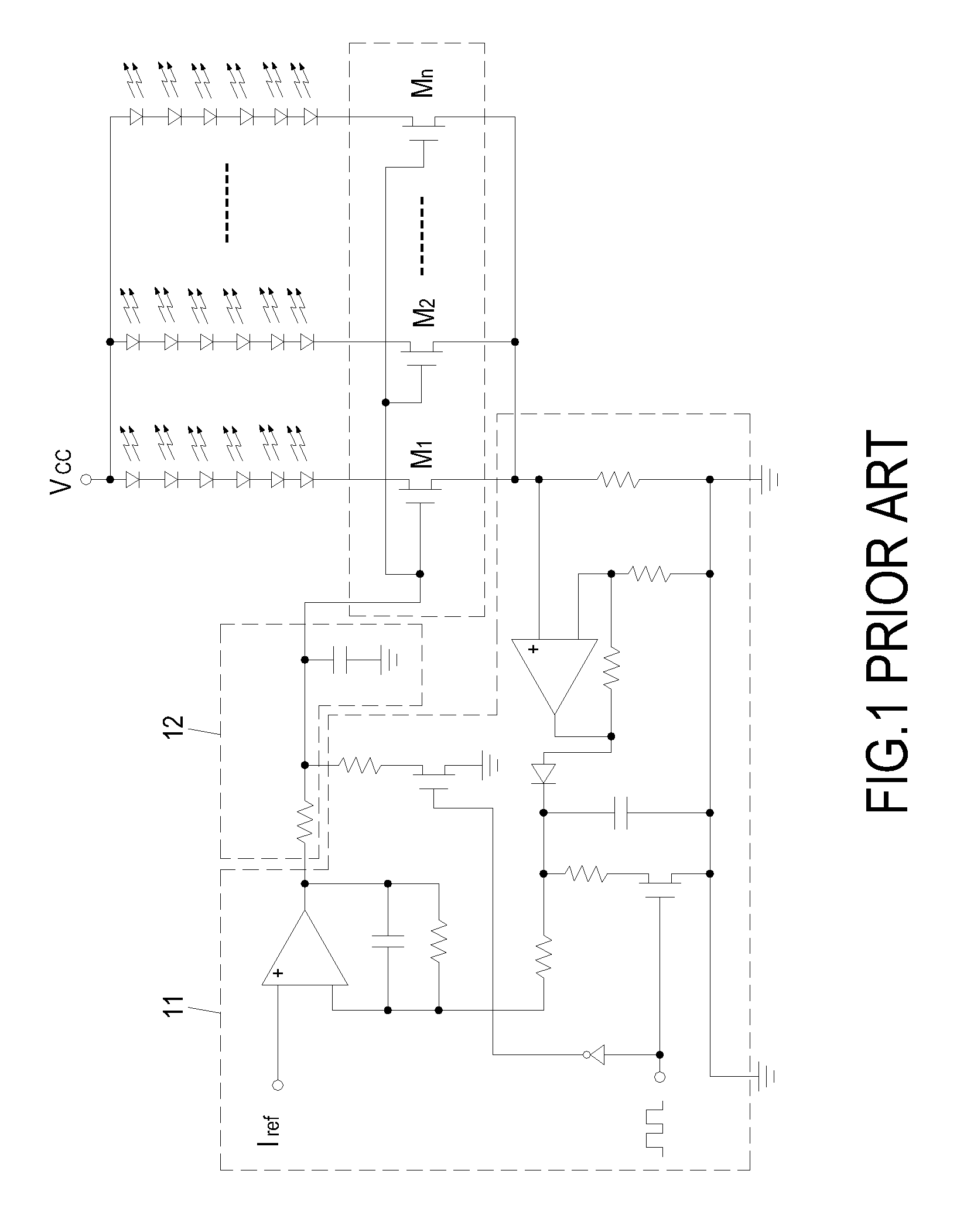 Power supply circuit with current sharing for driving multiple sets of DC loads