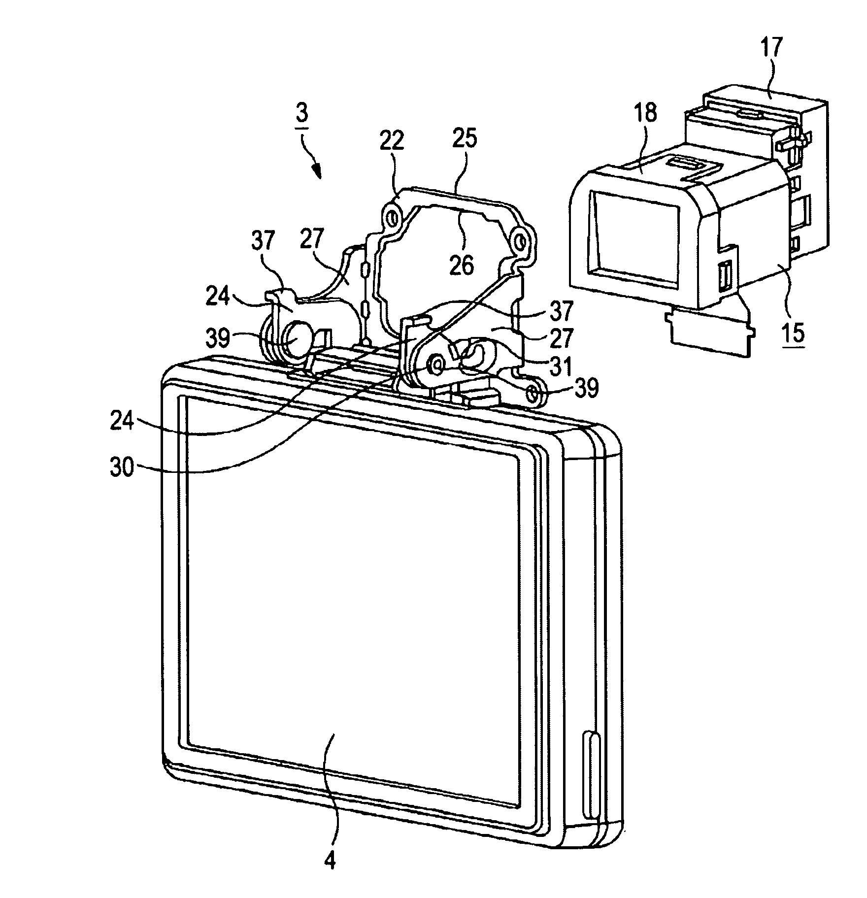 Imaging apparatus with a rotatable monitor