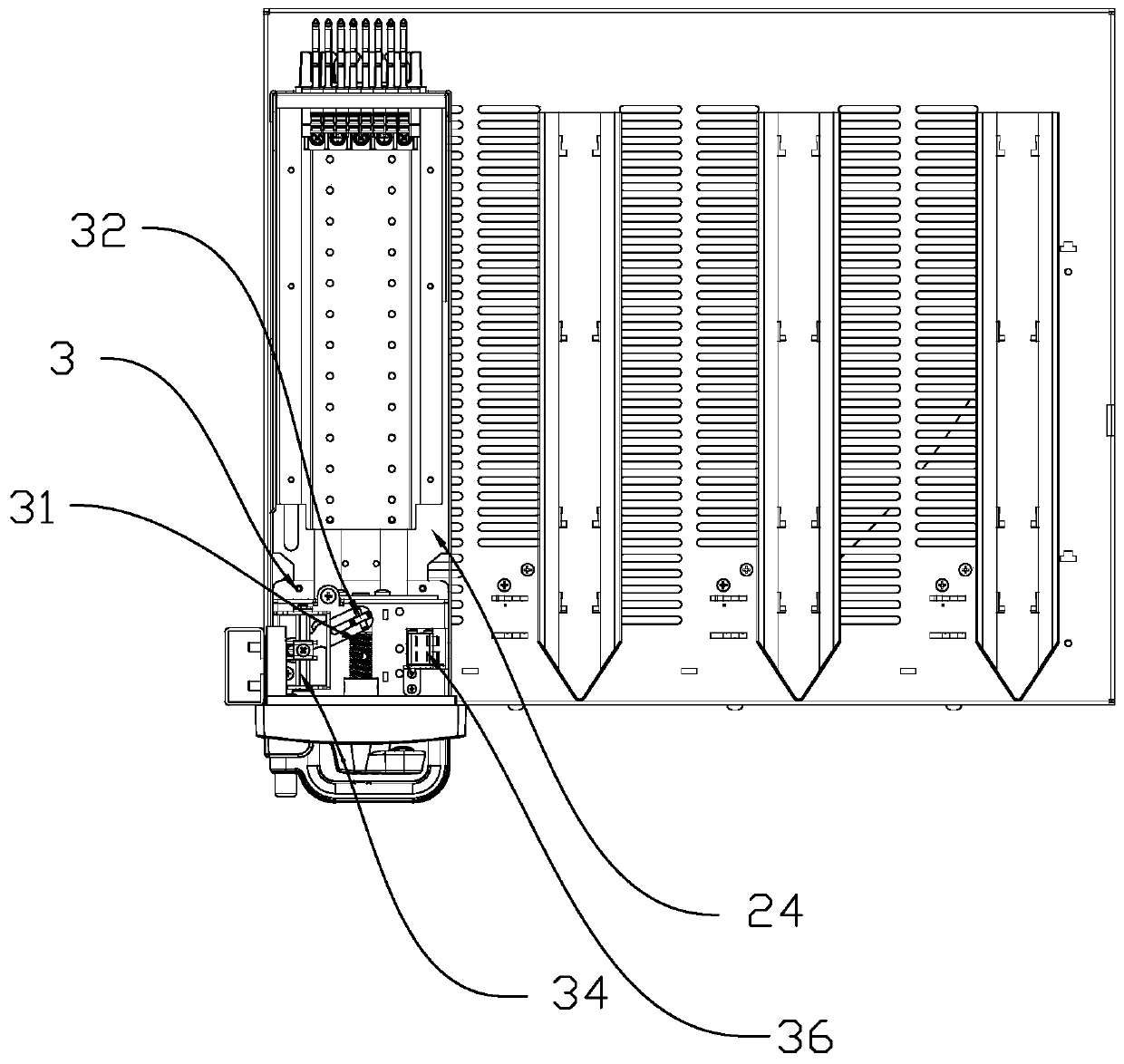 Drawer structure of switch cabinet