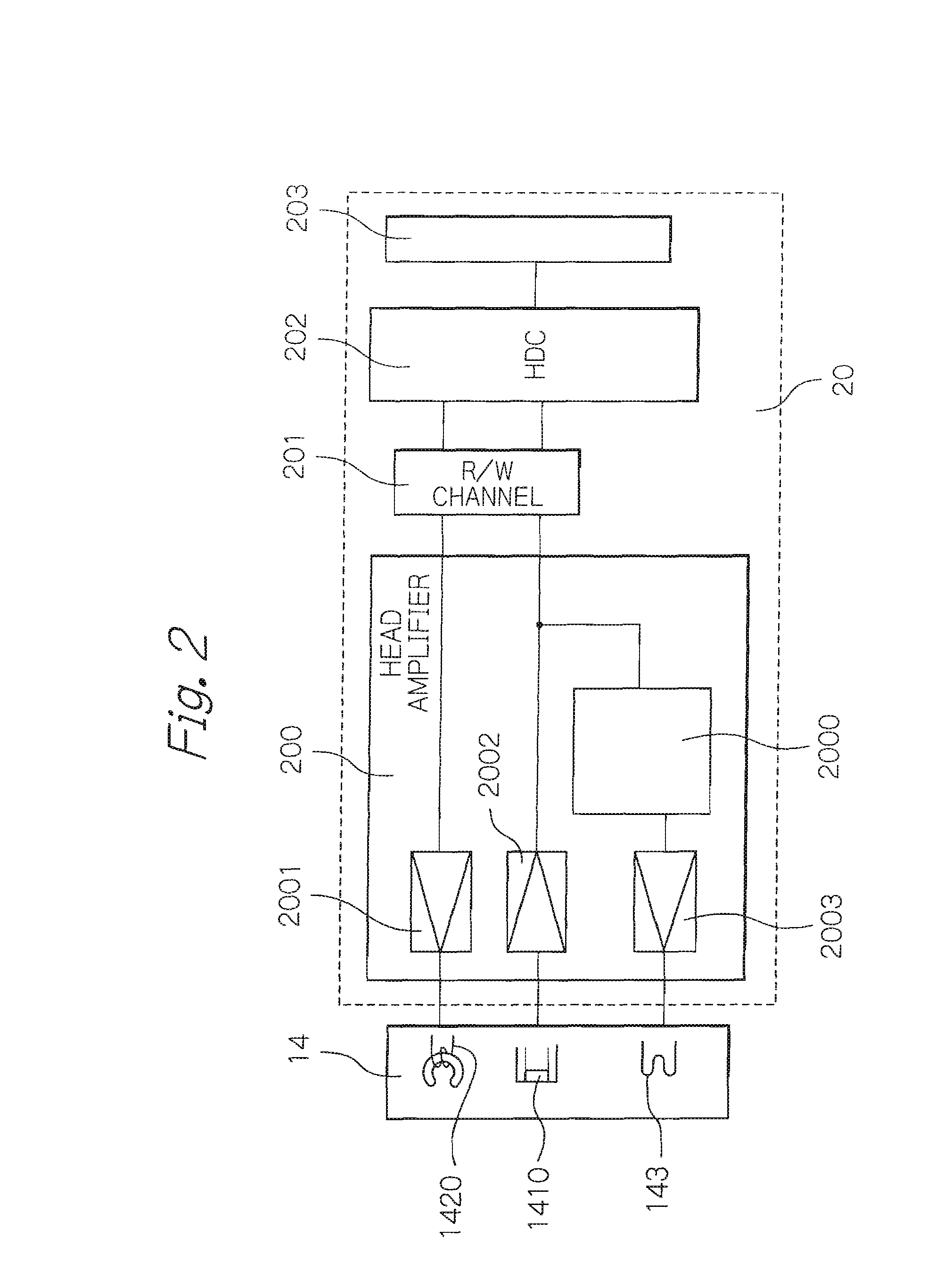 Head amplifier with a heat controller