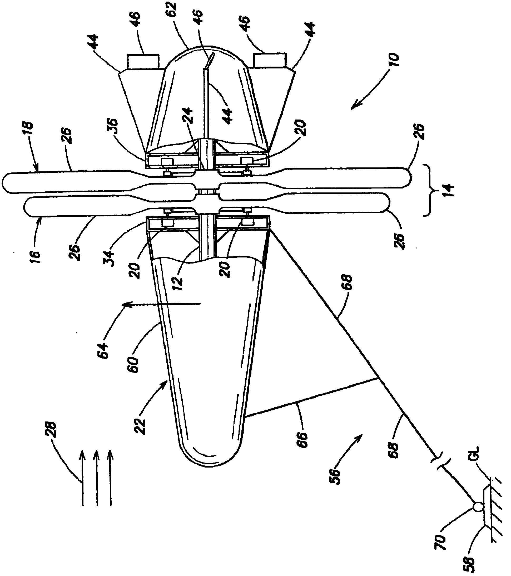 Airborne wind turbine electricity generating system