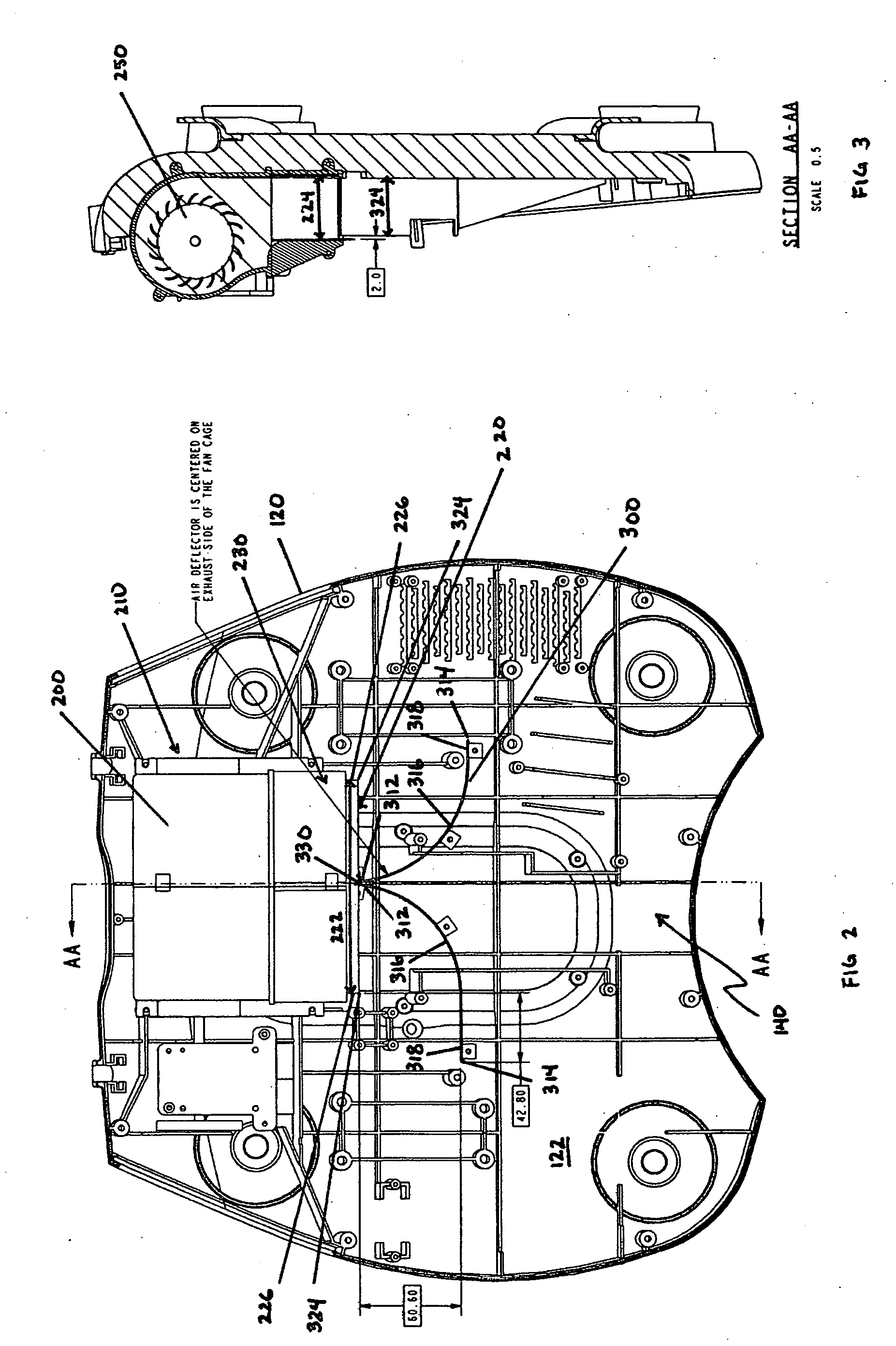 Body part treatment device with air diverter