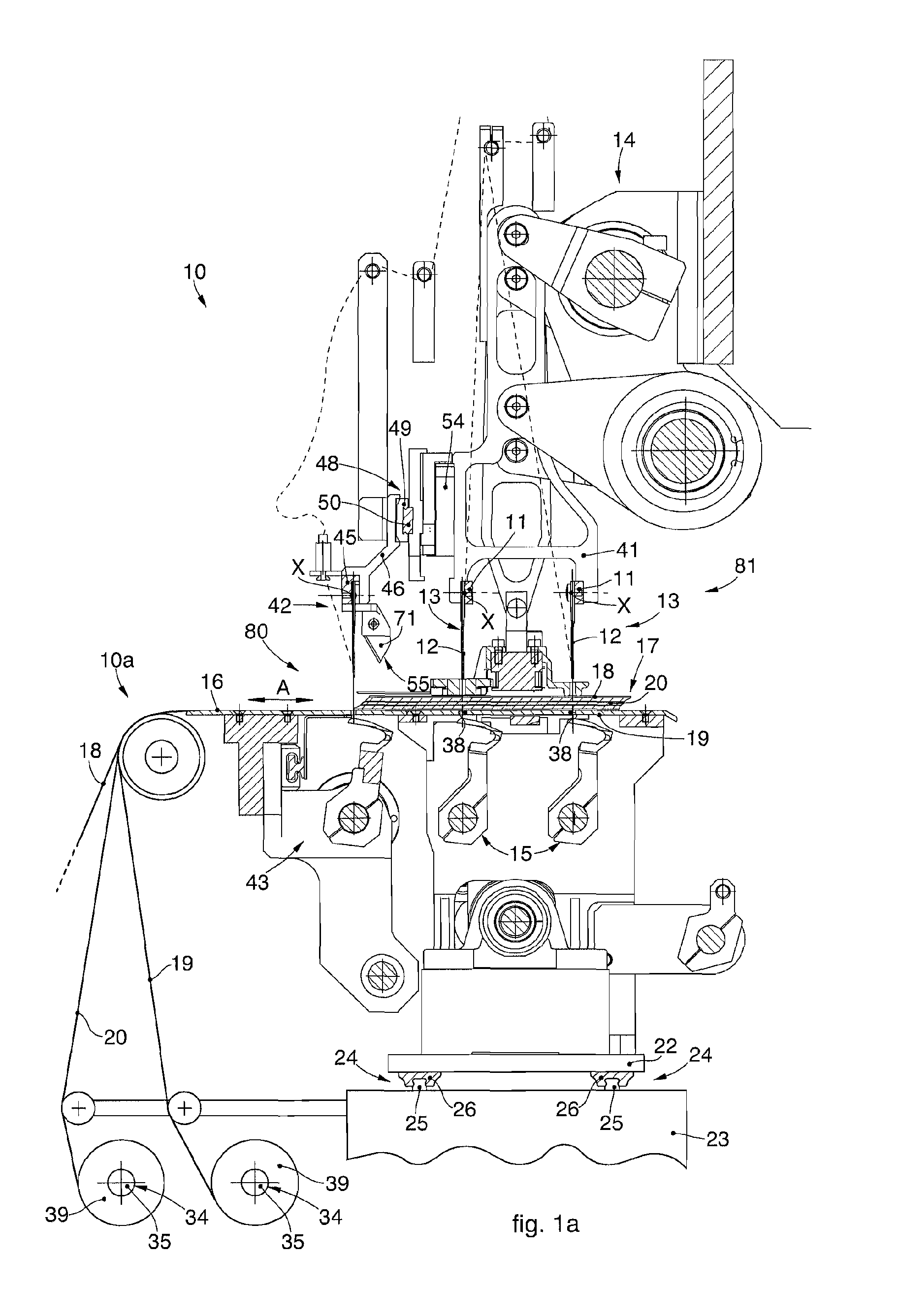 Multi-needle quilting machine and corresponding quilting method