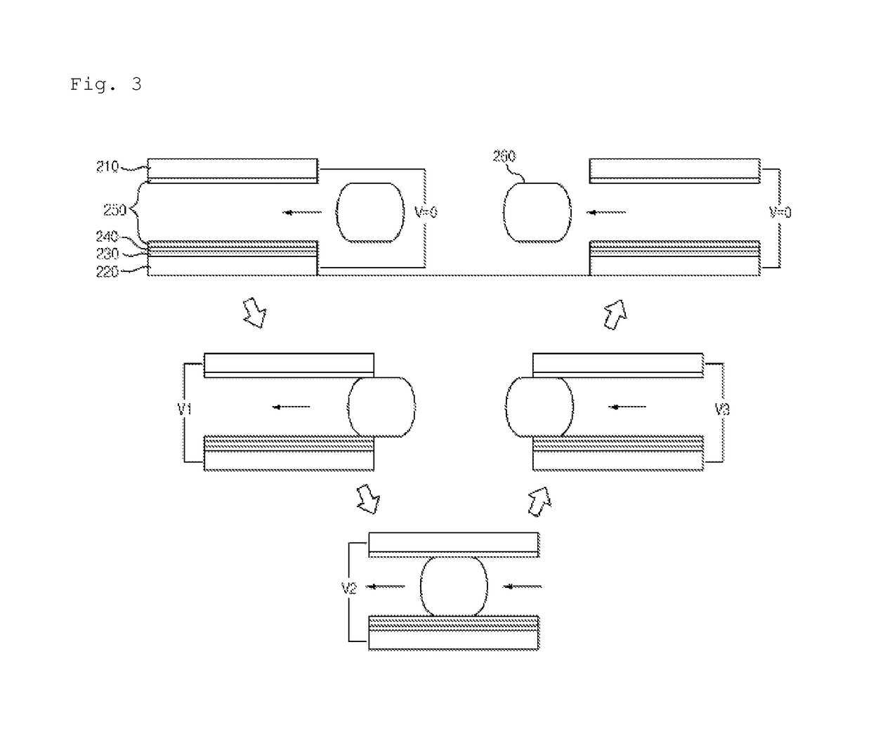 Energy conversion device using change of contact surface with liquid