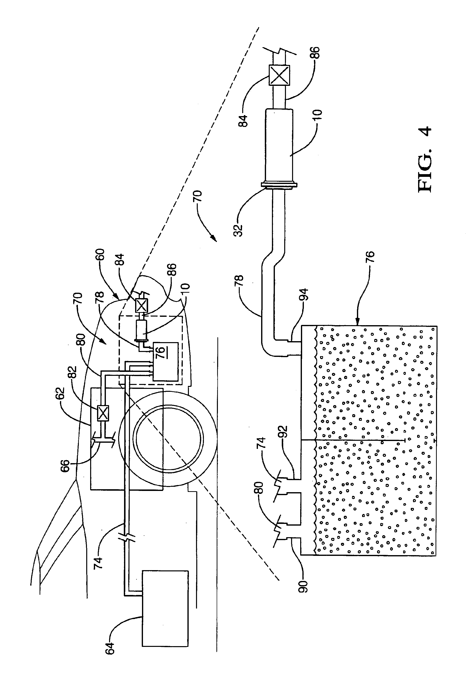 Hydrocarbon bleed emission scrubber with low restriction