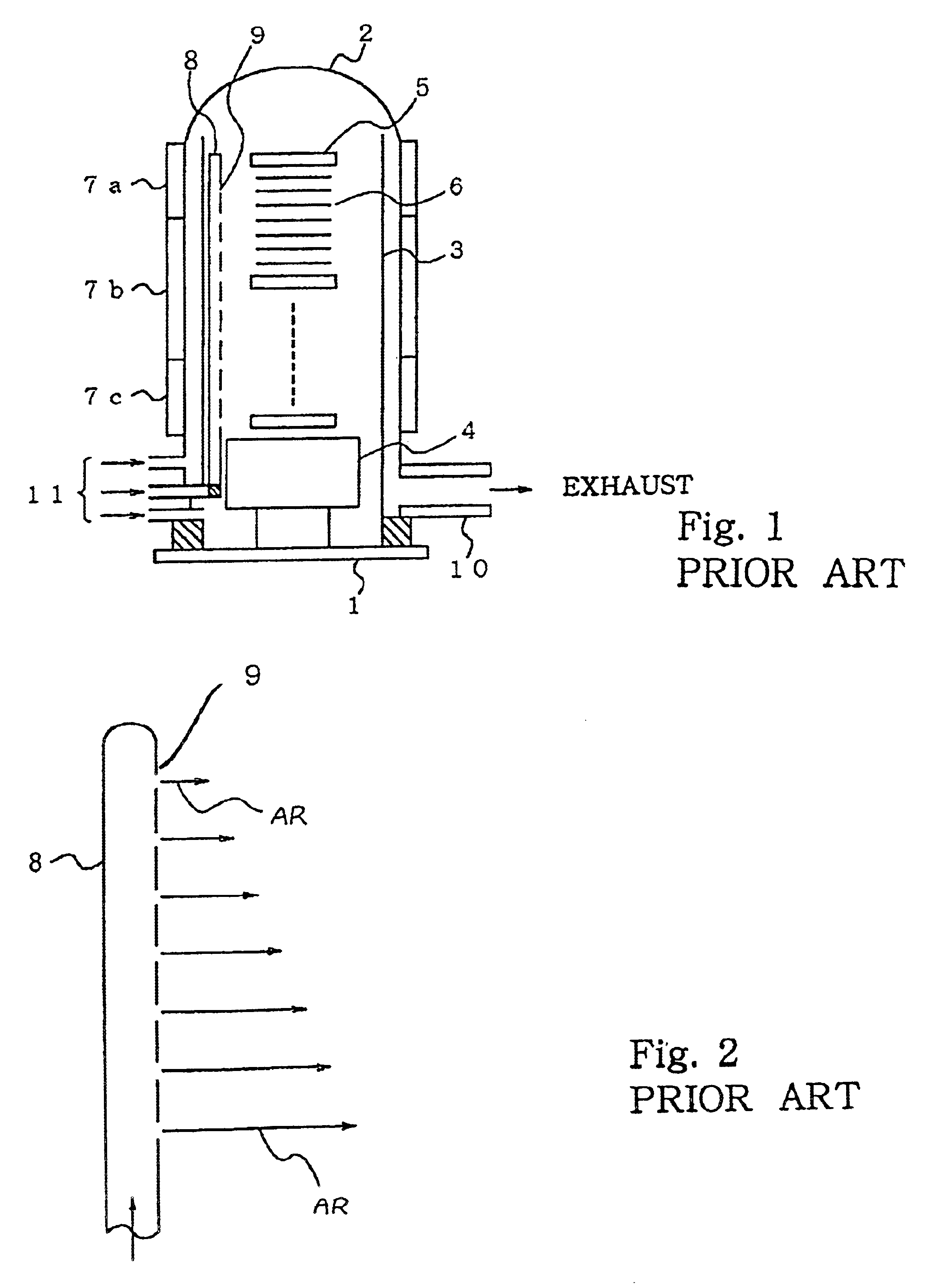 Air-tight vessel equipped with gas feeder uniformly supplying gaseous component around plural wafers