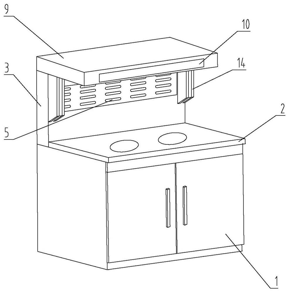 Telescopic smoke-overflow-prevention type integrated cooker