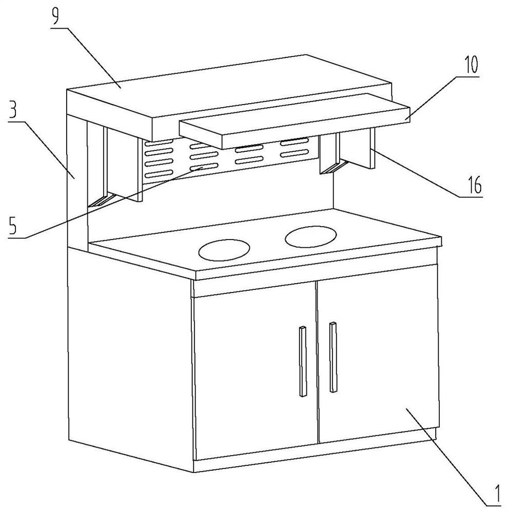 Telescopic smoke-overflow-prevention type integrated cooker