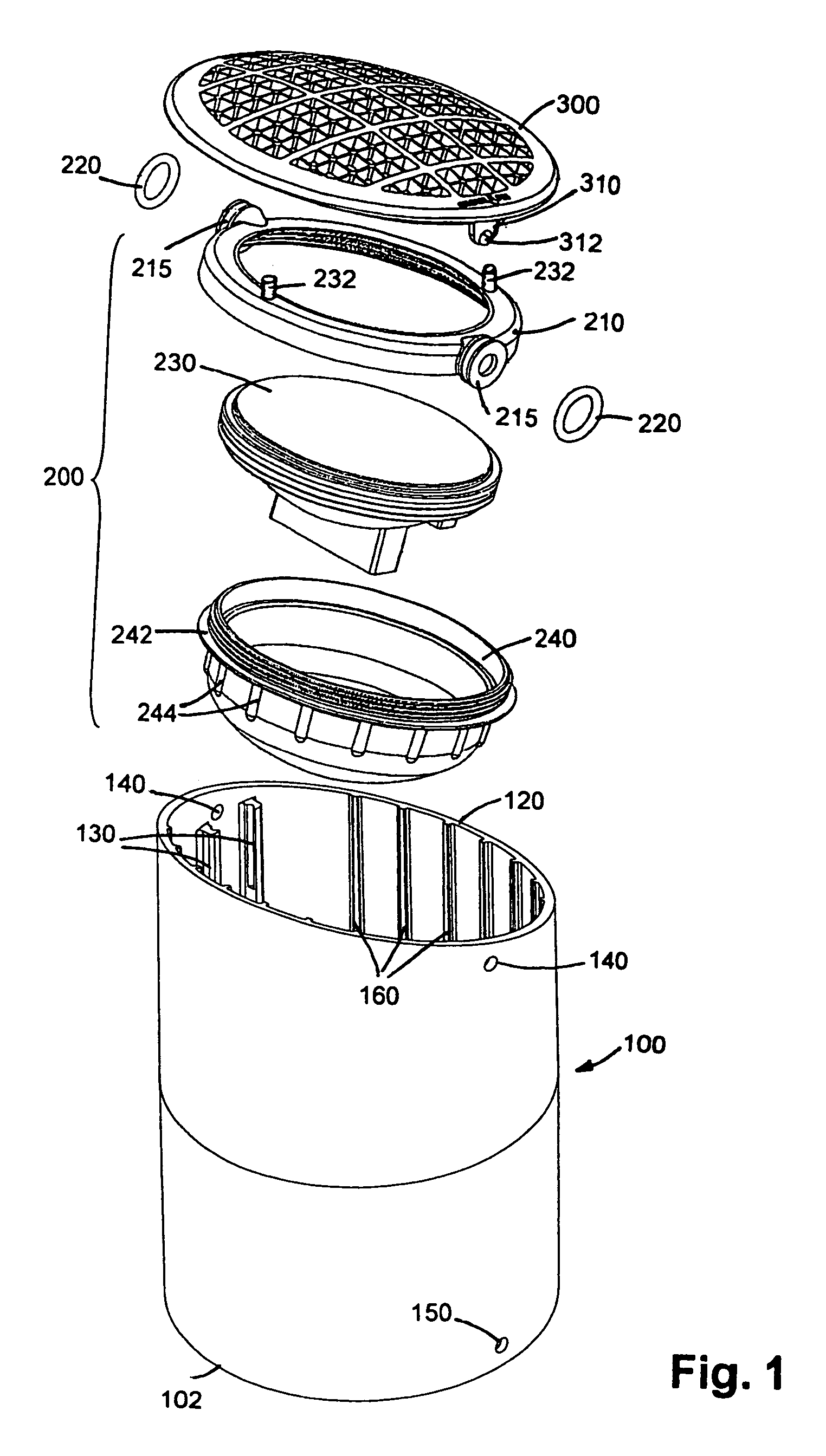 In ground lighting fixture with adjustable lamp