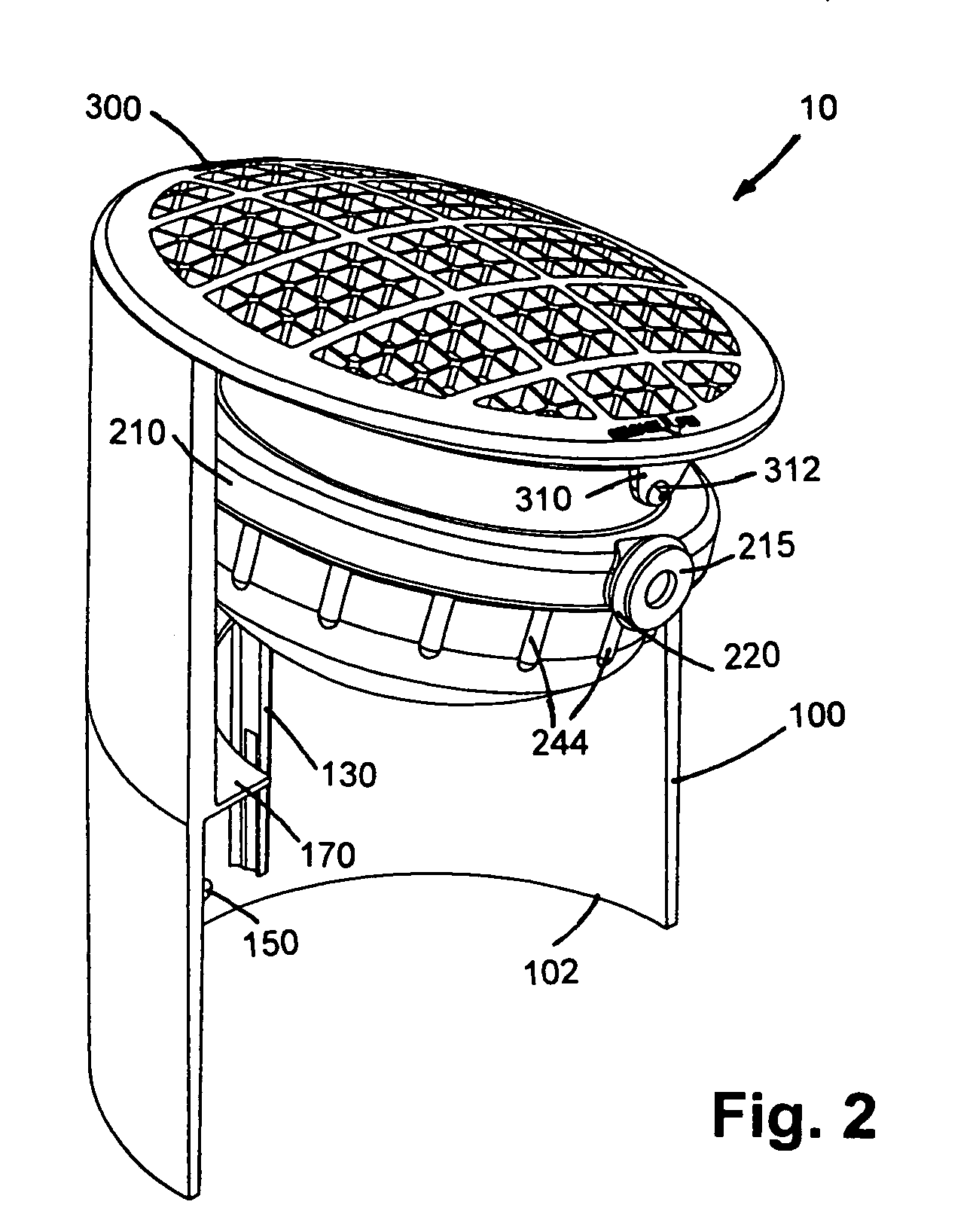 In ground lighting fixture with adjustable lamp