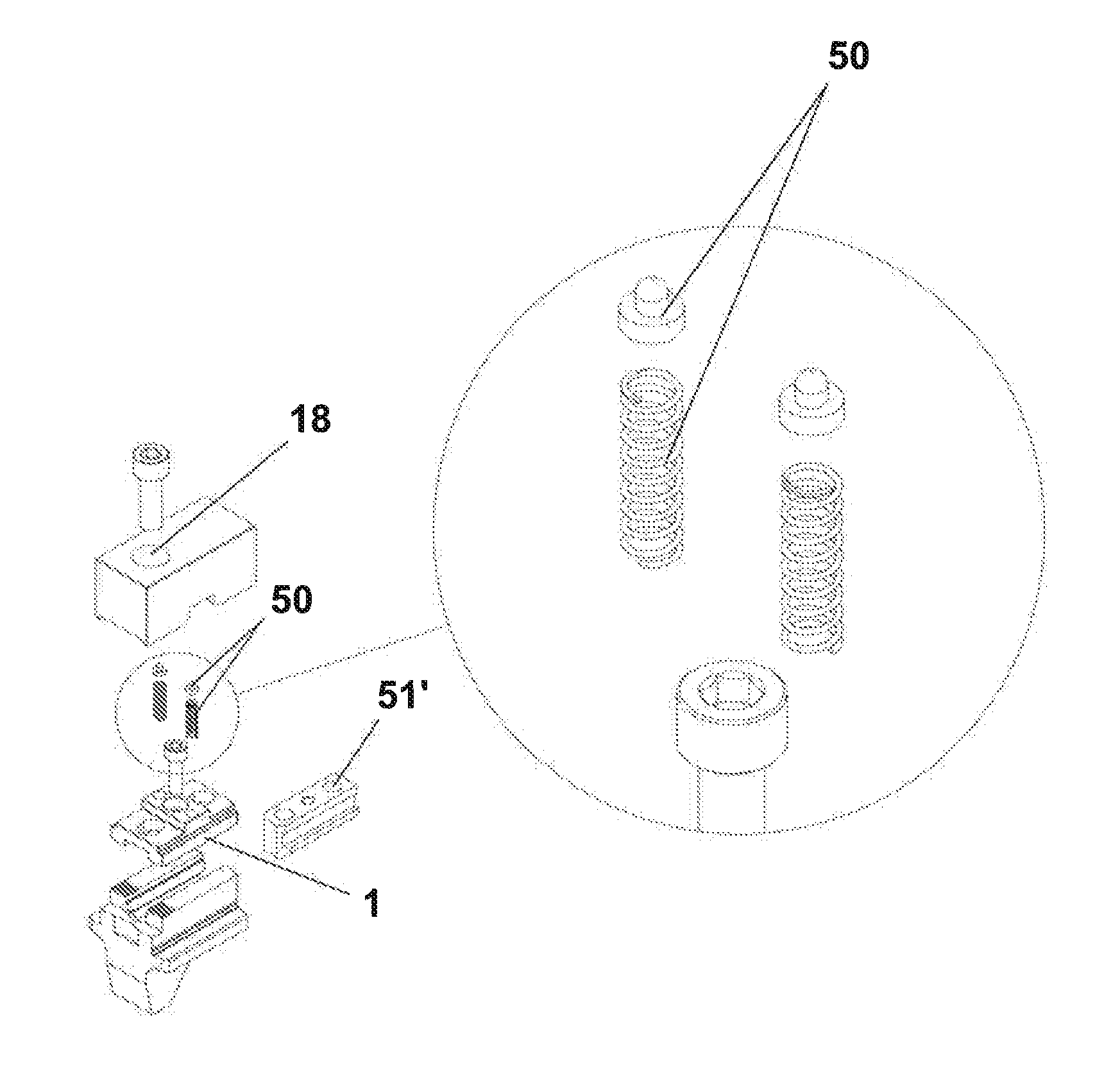 Device for the fast exchange of nuts in a lathe plate