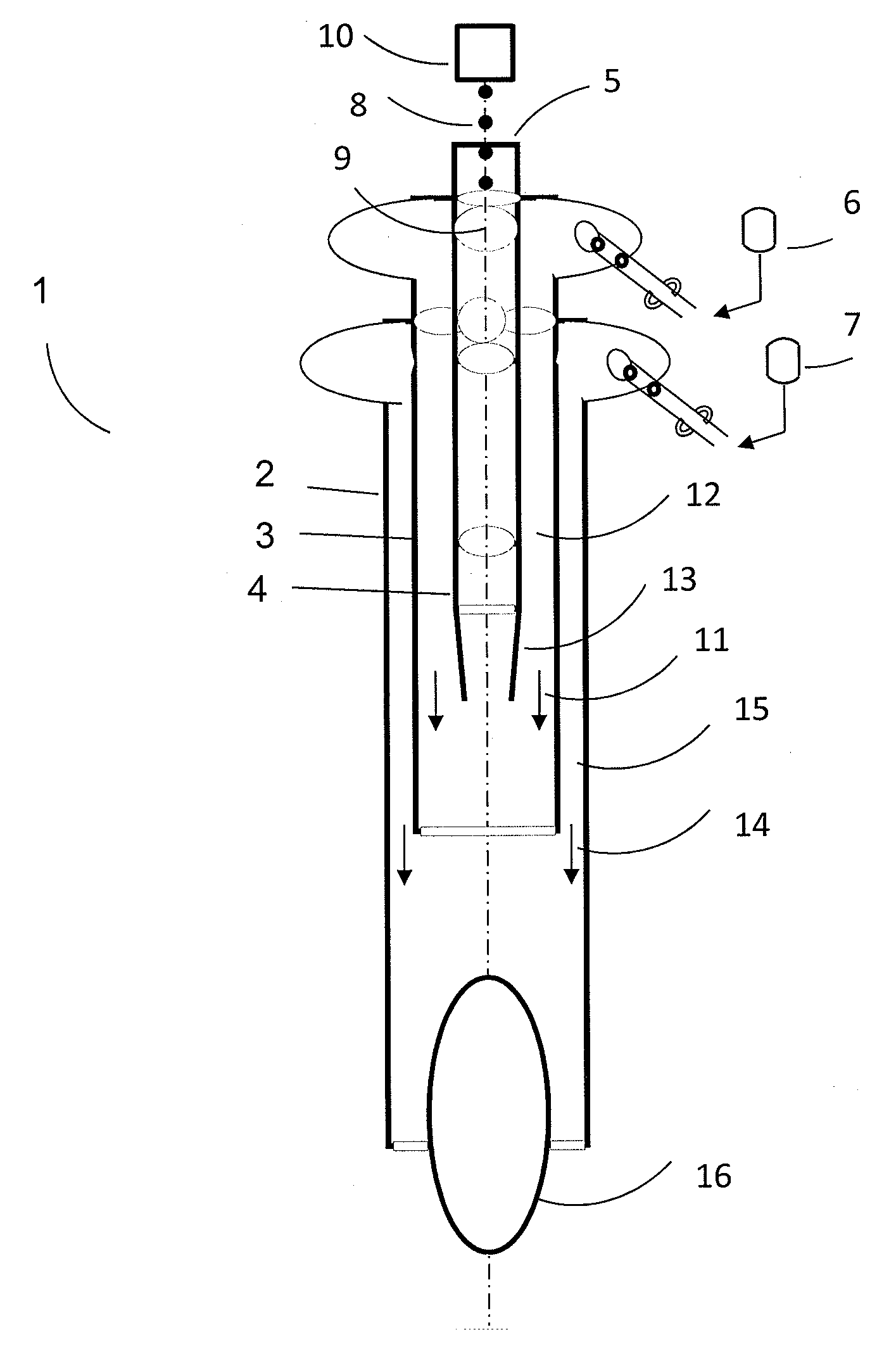 Microwave plasma torch generating laminar flow for materials processing