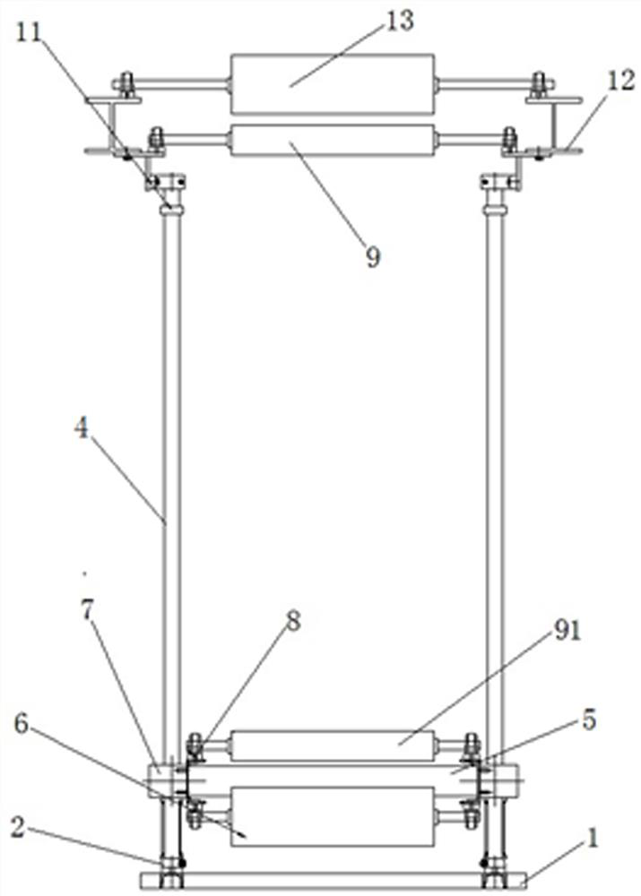 Floating frame device for medium-high voltage electronic aluminum production line and using method thereof