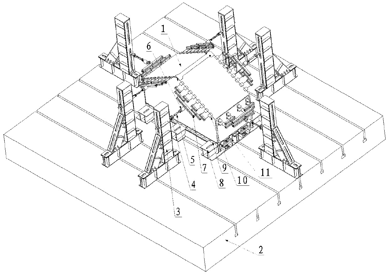 Fuselage cabin section structural strength test constraint system