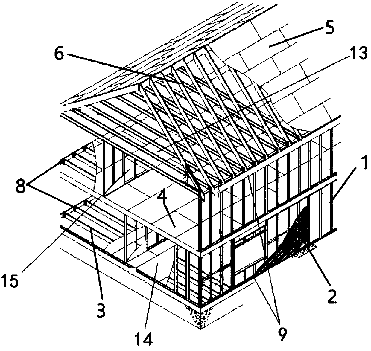 Lowe layer light steel structure fabricated residence