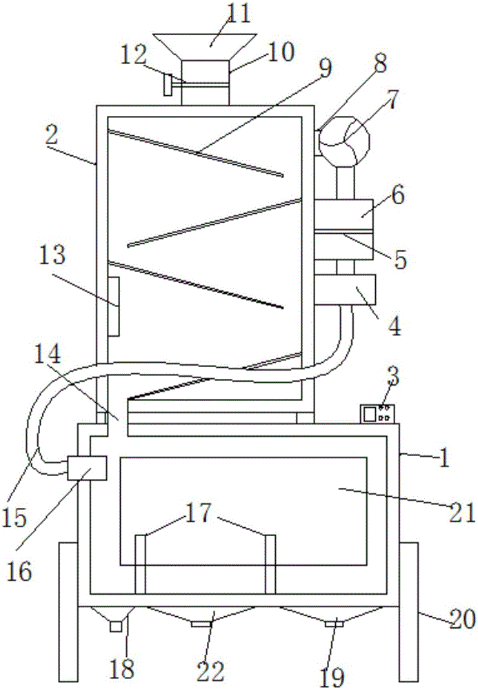 Baffling grain winnowing machine