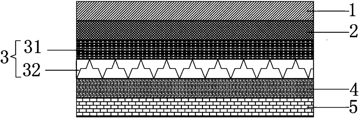 Light and shadow change decorative material with conical and ladder platform structure layer