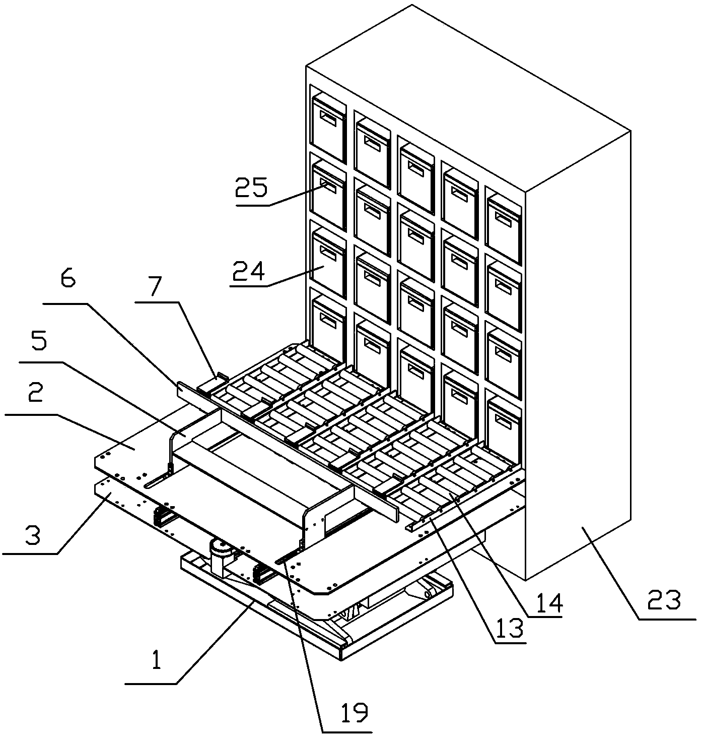 Full-automatic device for picking and placing rechargeable battery in transfer case