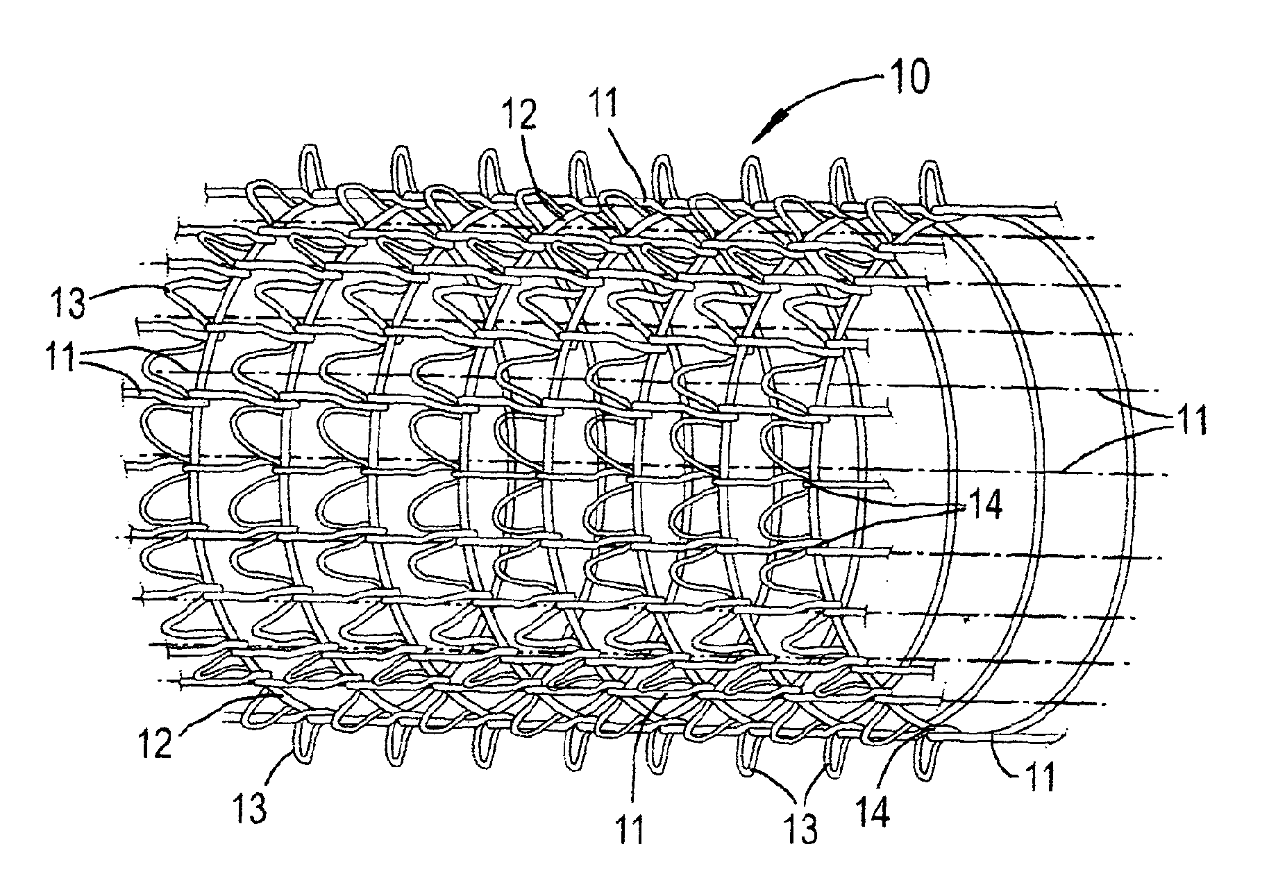 Tubular Elasticated Net with Inextensible Weft