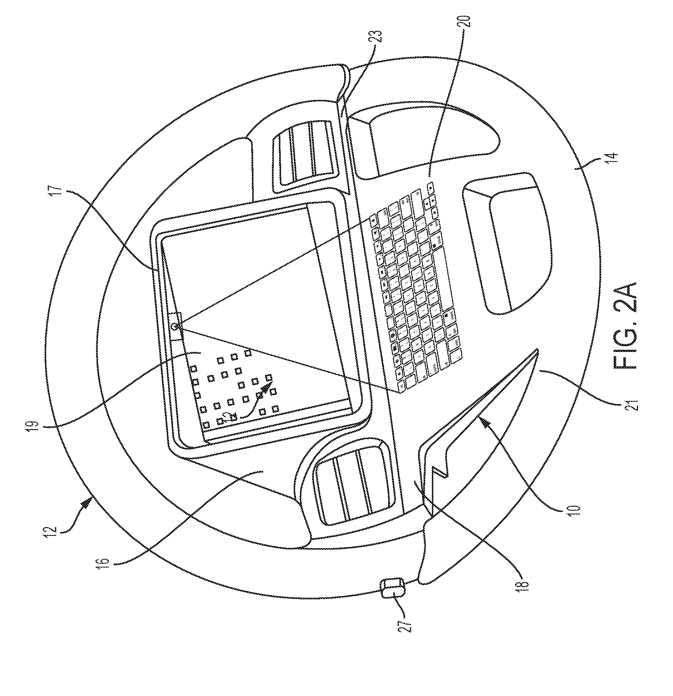 Steering wheel with integrated keyboard assembly