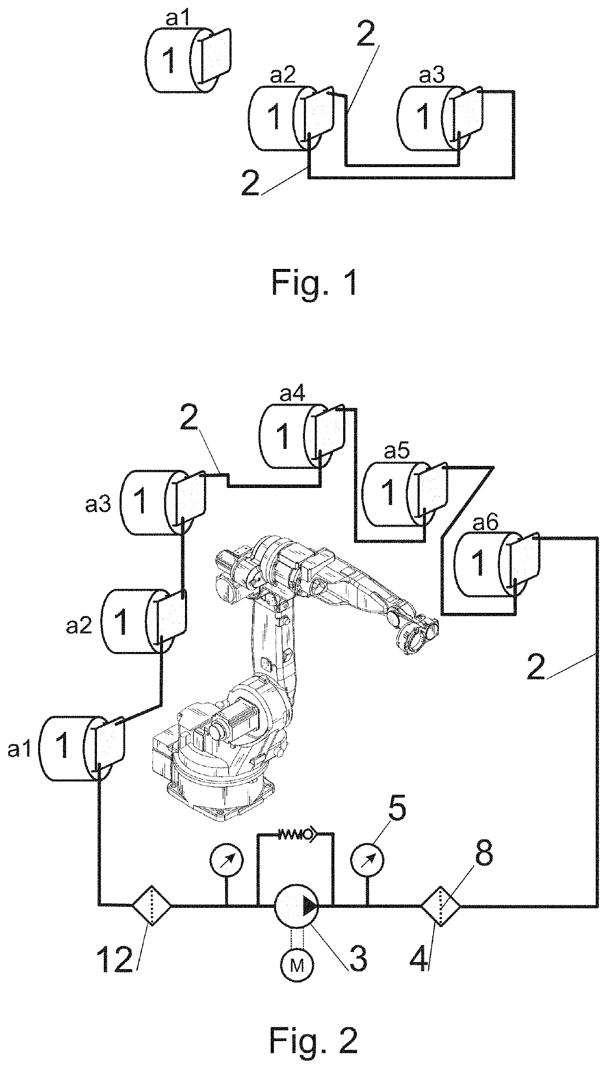 Oil-lubricated kinematic module connecting system, mainly the transmission or bearing modules of industrial robot; method of kinematic module lubrication