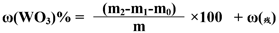 Method for determination of molybdenum trioxide and/or tungsten trioxide content of high-molybdenum tungsten ore