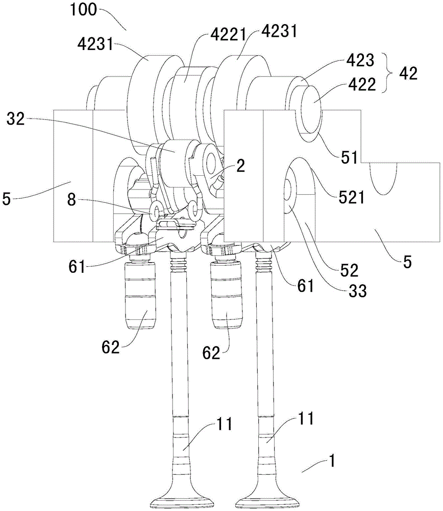 Valve train for engine and vehicle having same