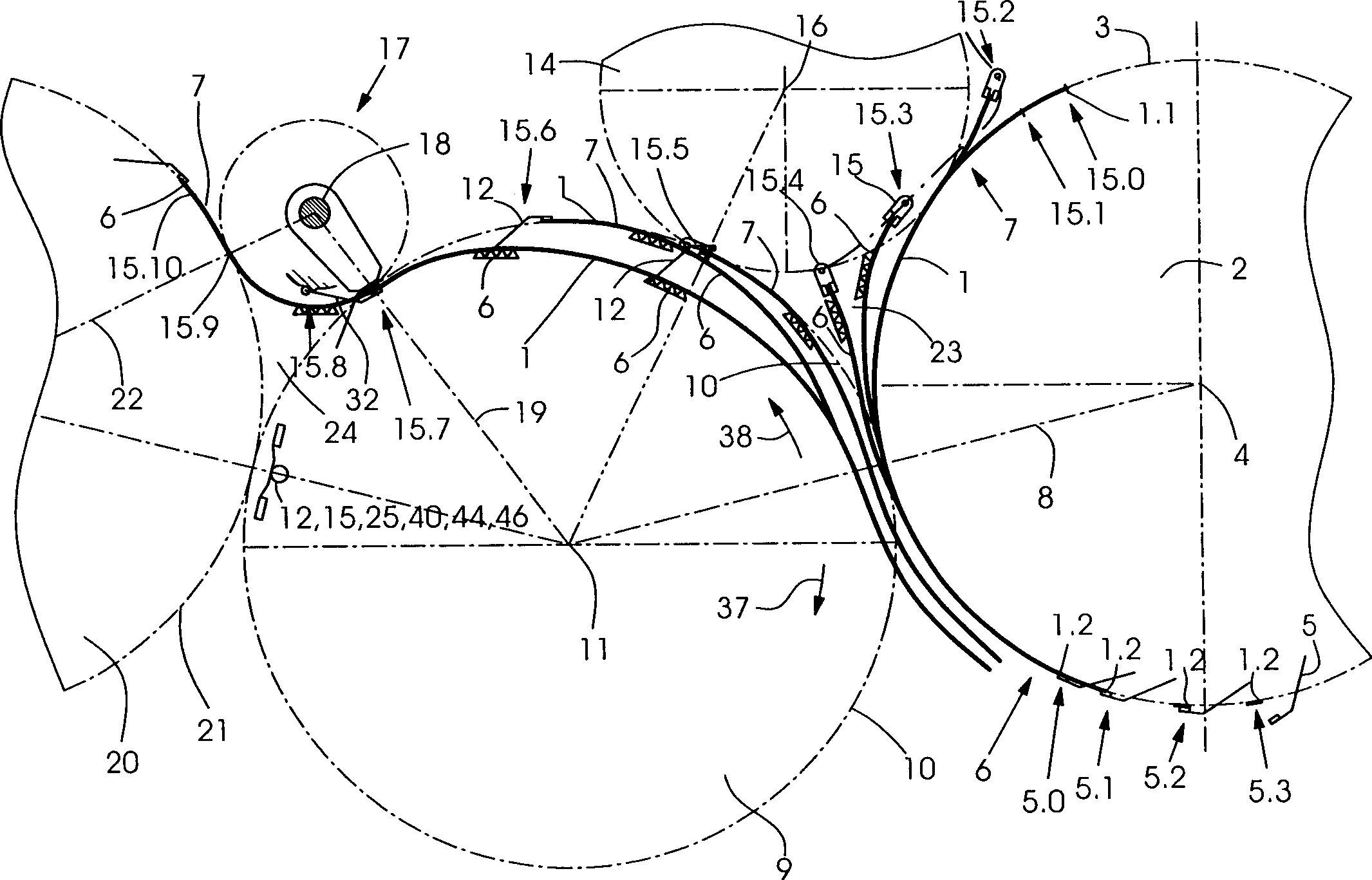 Apparatus for turning plane printed matter in half turning paper treating machine