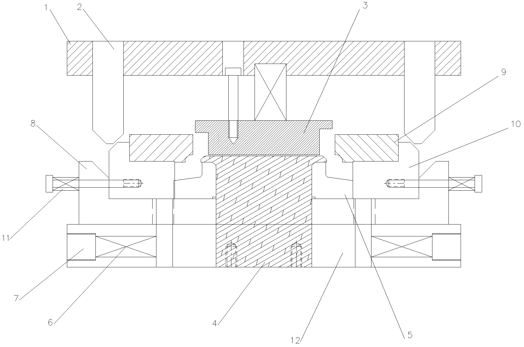 Trimming die structure for mobile phone casing