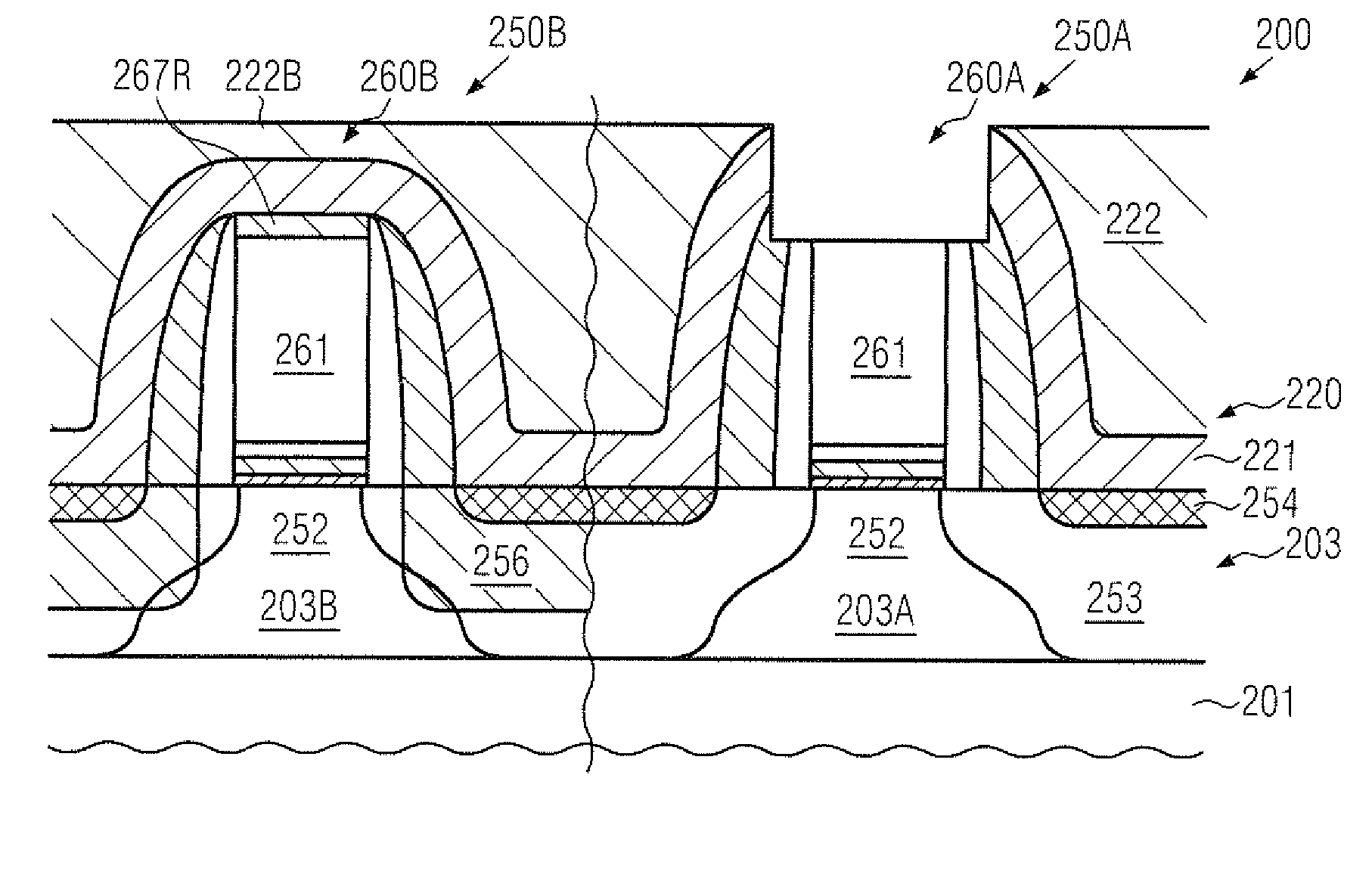 High-K metal gate electrode structures formed by separate removal of placeholder materials using a masking regime prior to gate patterning