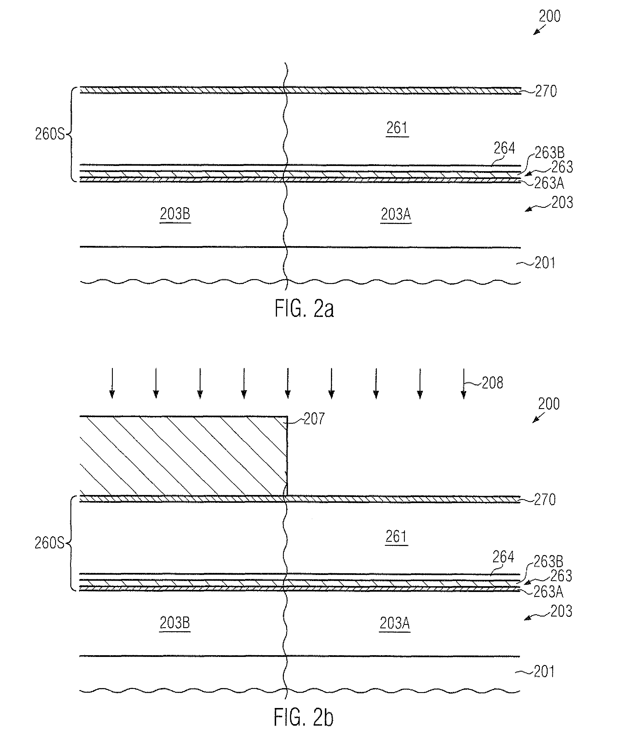 High-K metal gate electrode structures formed by separate removal of placeholder materials using a masking regime prior to gate patterning