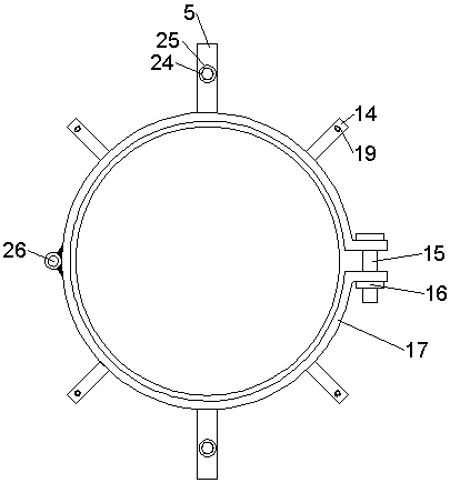 Mounting device and mounting method used for T-shaped joint nodular cast iron pipe