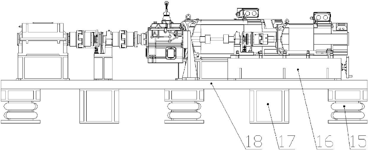 A rear-drive vehicle gearbox transmission error detection test bench and comprehensive testing method