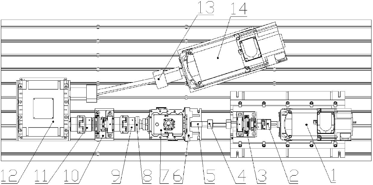 A rear-drive vehicle gearbox transmission error detection test bench and comprehensive testing method