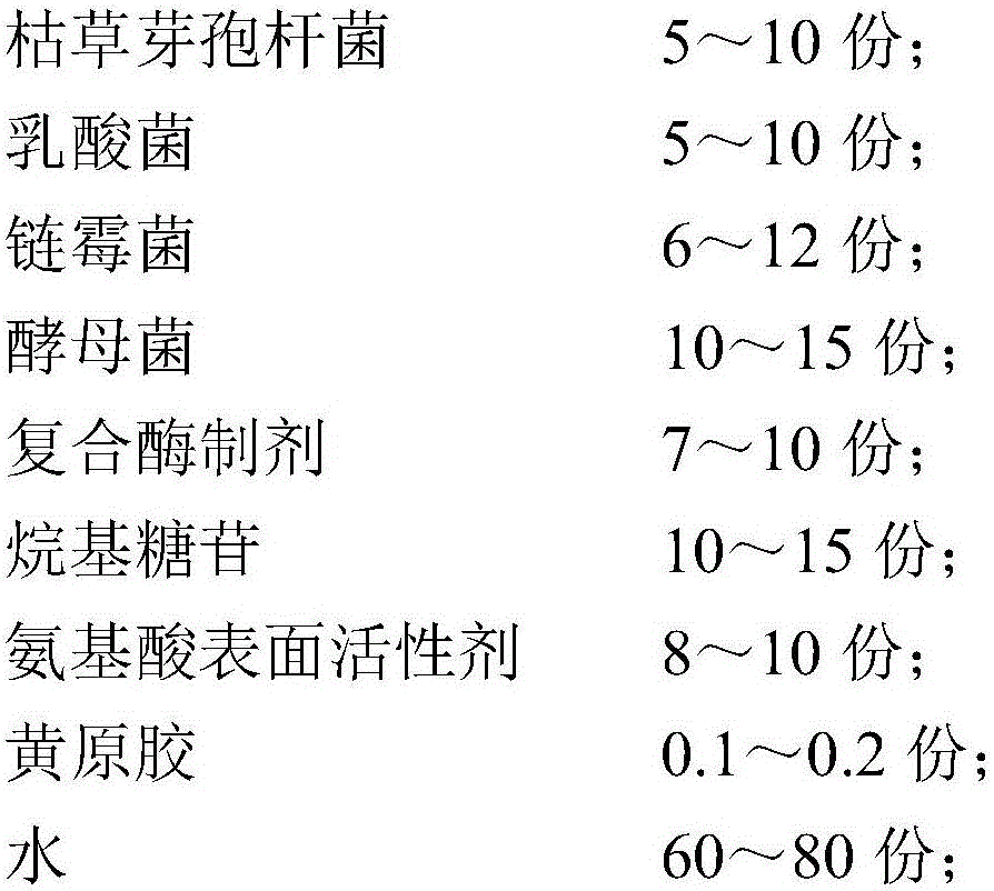 Foamed composite bio-enzyme deodorant as well as preparation method and application thereof