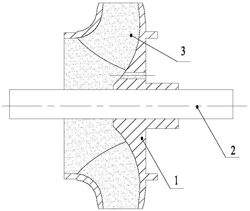 Dynamic balance testing method for simulating mass of media in pump impeller runner