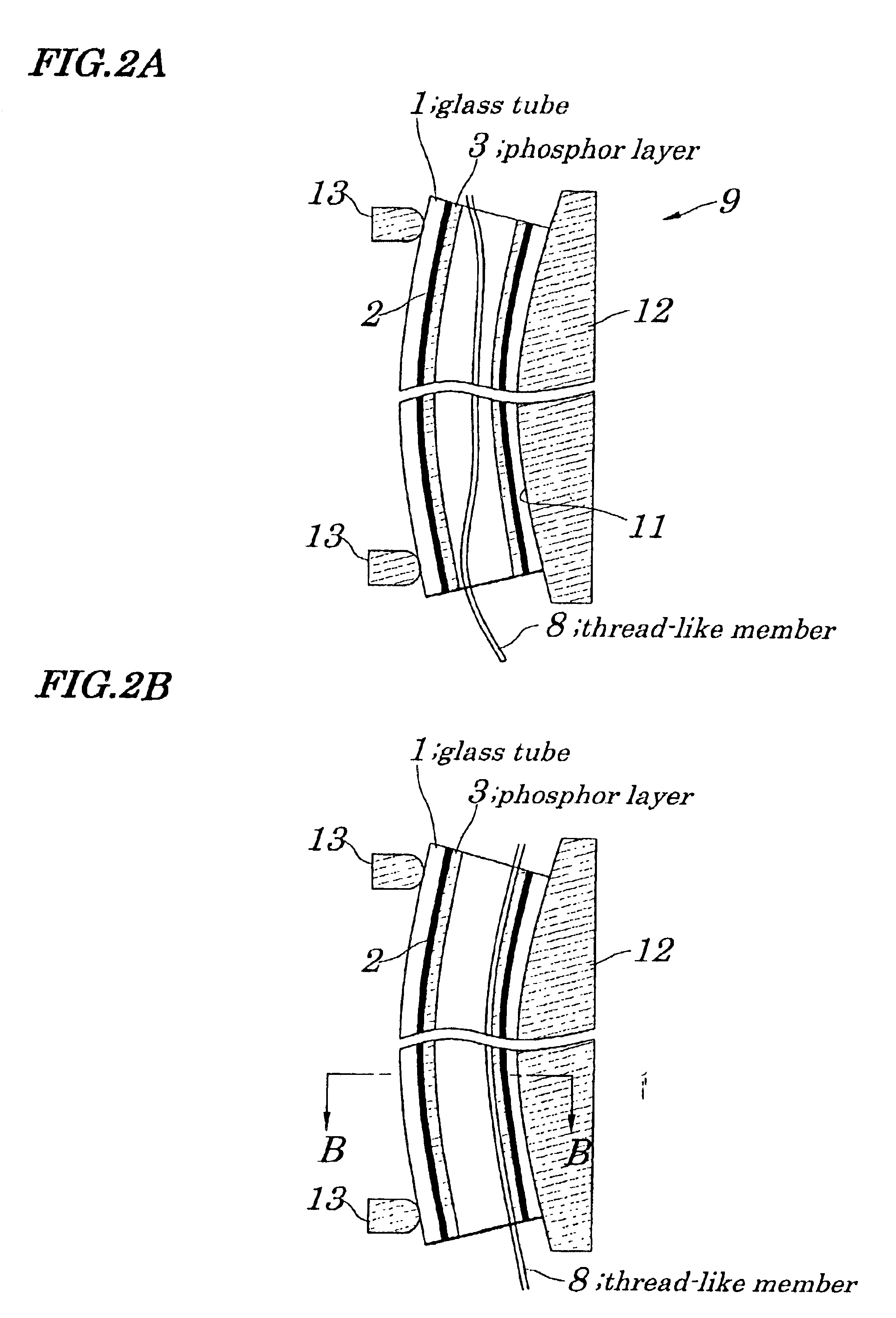 Aperture fluorescent lamp, surface illuminator, manufacturing methods thereof, liquid crystal display device, and electronic device