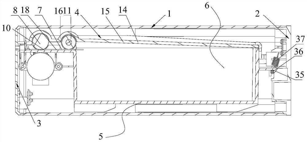 Replacement structure of discharging device and discharging device