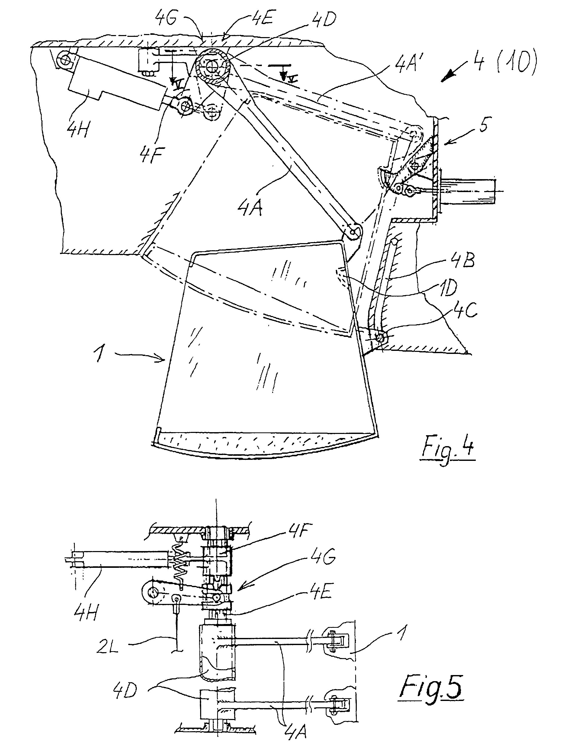 Lowerable baggage compartment for a passenger cabin