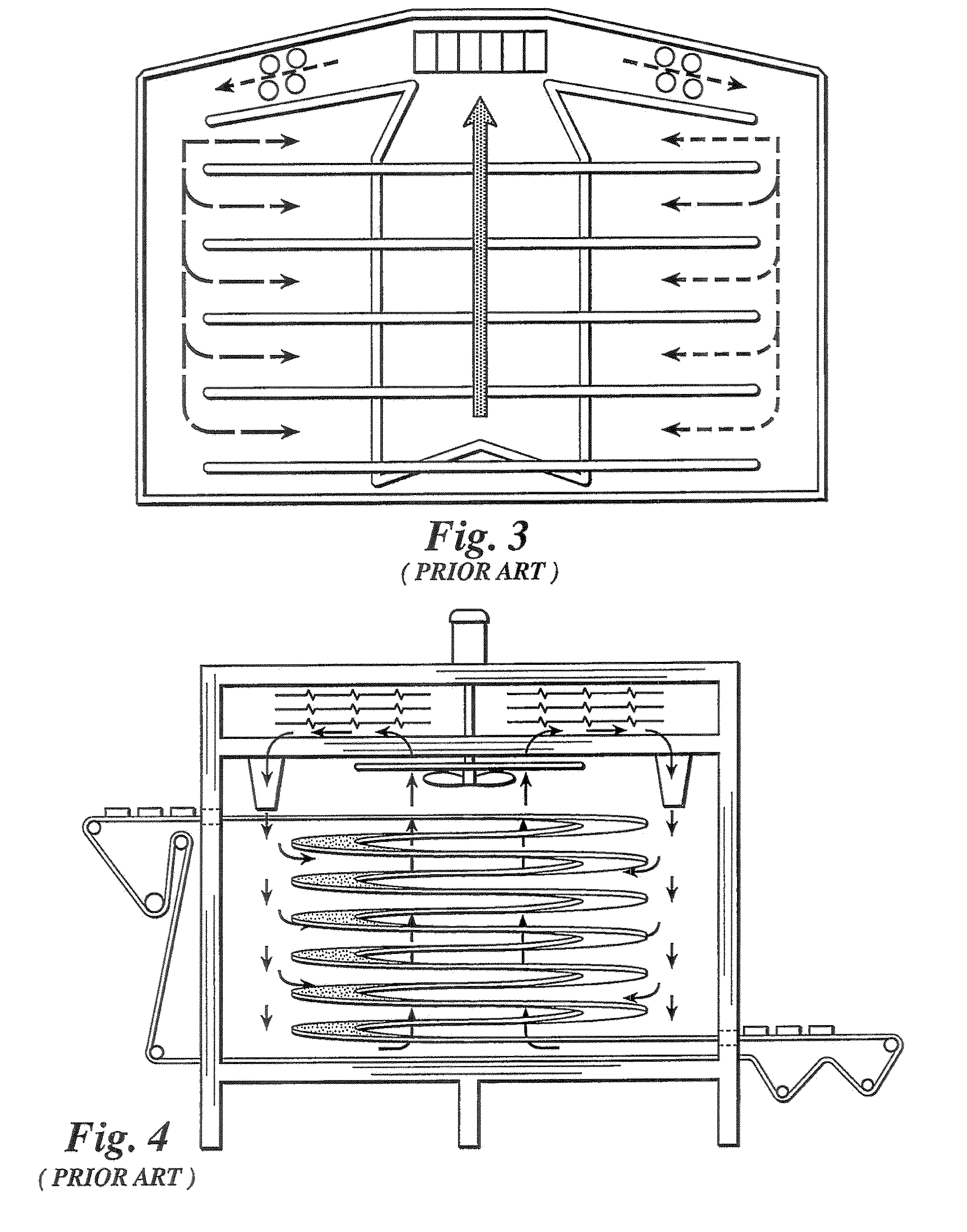 Airflow pattern for spiral ovens