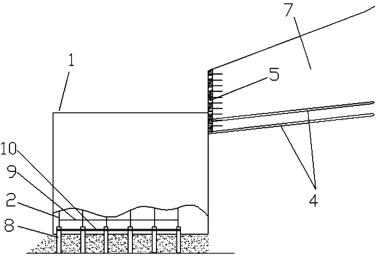 Tunnel-entering structure and tunnel-entering construction method