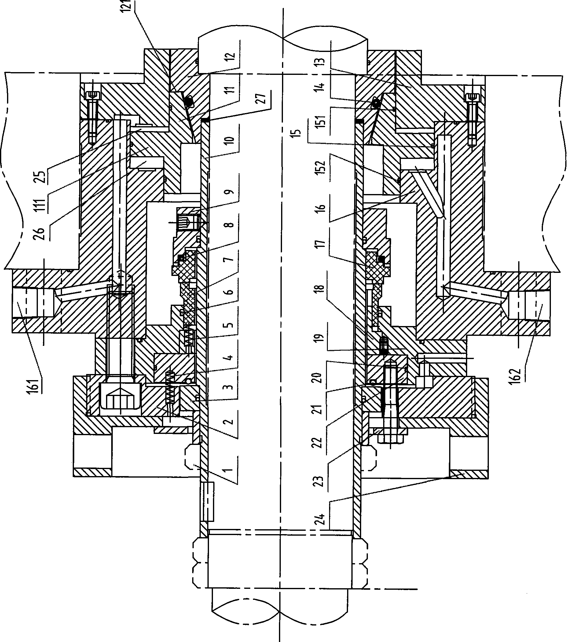 High-pressure controllable slide valve type mechanical combination sealing system