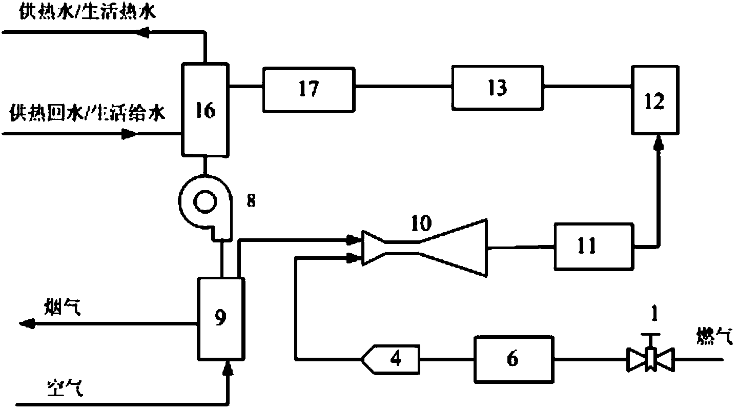 Negative-pressure injection type full-premix sectional combustion heating device