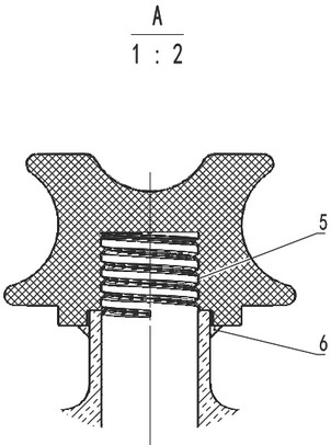 Porcelain head type pin composite insulator and porcelain head bonding process thereof