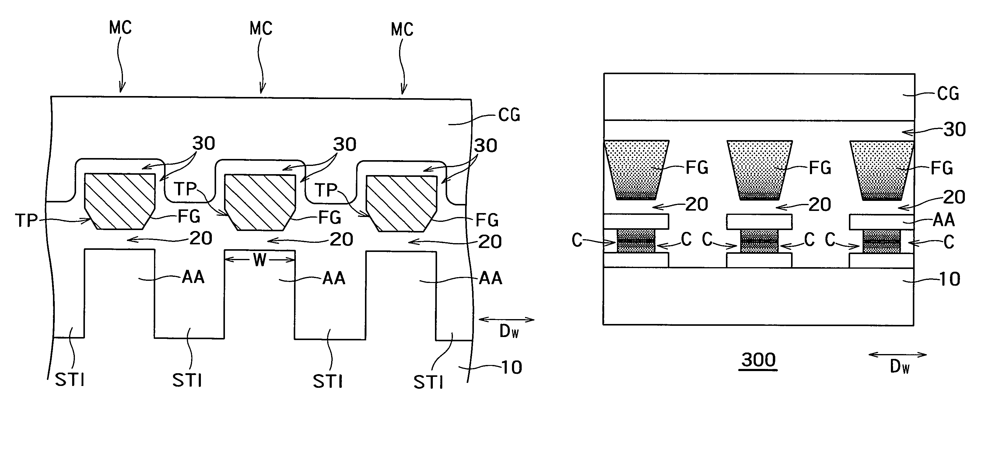 Nonvolatile semiconductor storage device and manufacturing method therefor