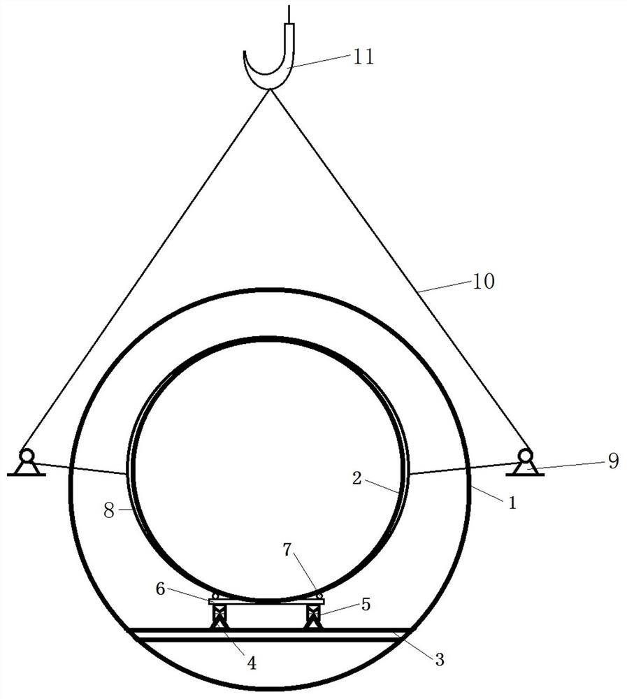 Construction method for underground small-space corrugated pipe to penetrate through pipeline through rail tackle