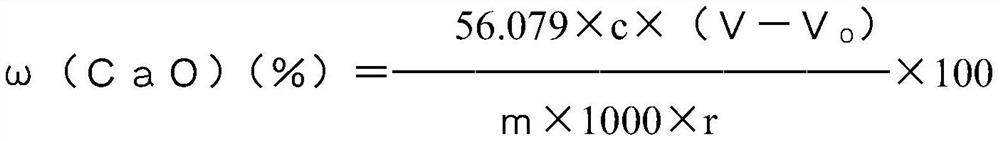 Method for measuring calcium oxide in medium manganese slag