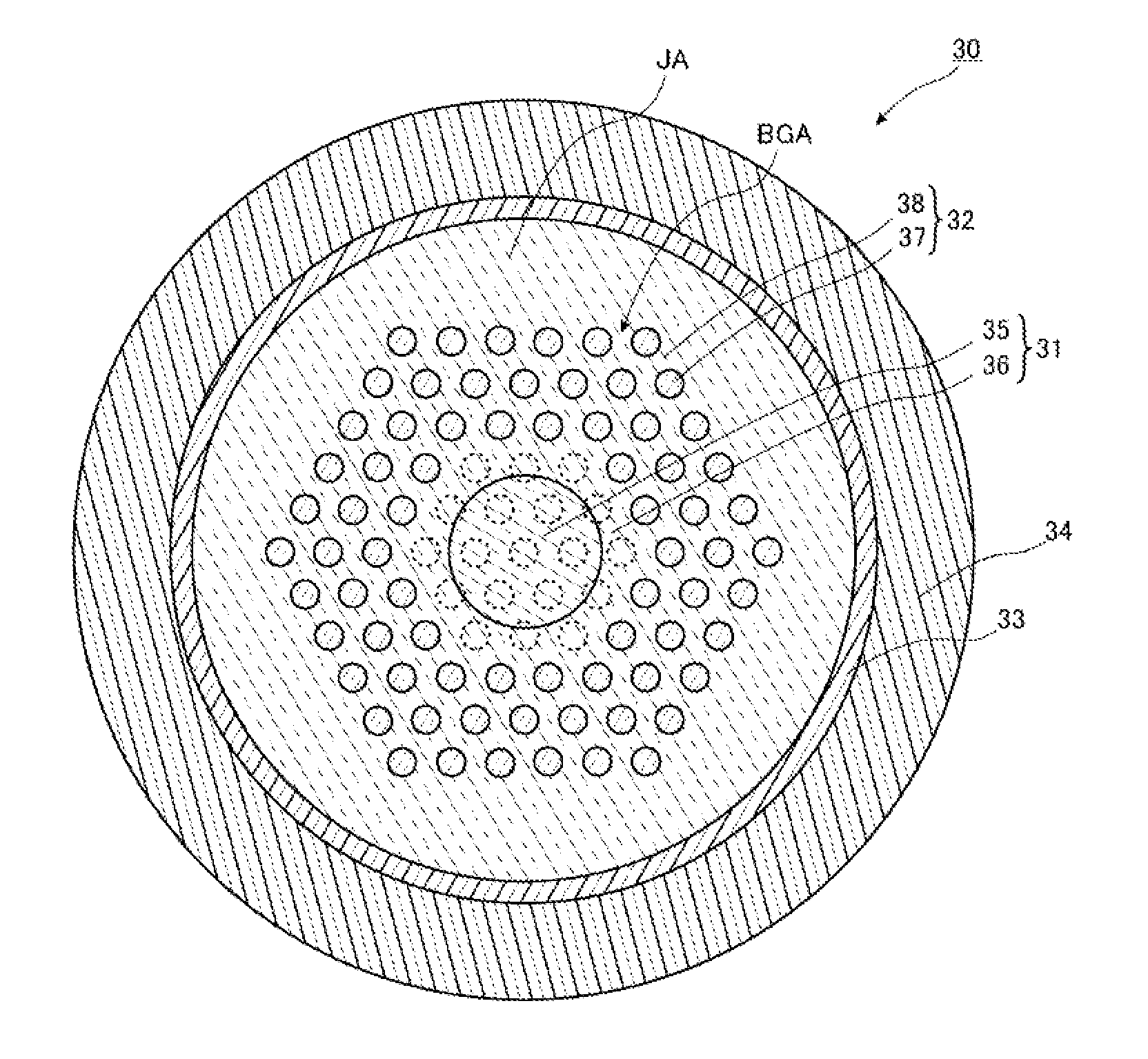 Photonic bandgap fiber and fiber laser device using same