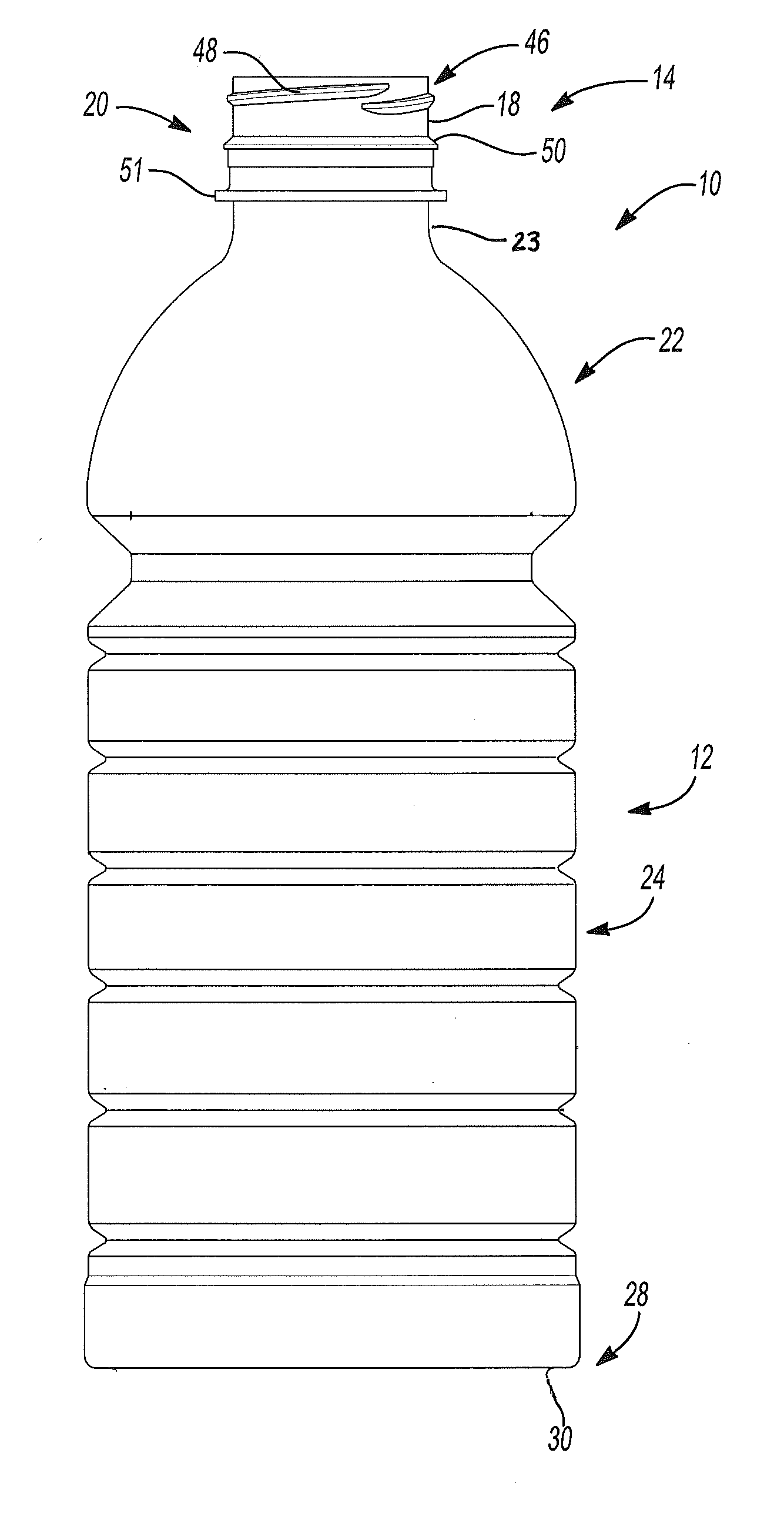 Laser modified plastic container